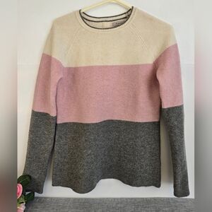 Kew‎ Sweater 100% Merino Wool, Size S Knit Casual Layer Pullover, Striped